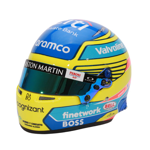 Bell 1:2 Scale F1 Mini Helmet Fernando Alonso 2024 Aston Martin - Main View - Fast Racer