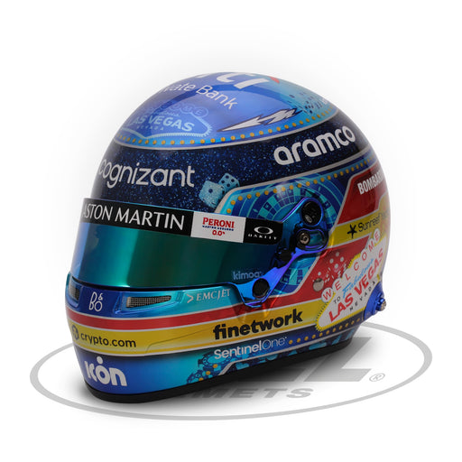 Bell Collectable 1:2 Scale Mini Helmet Fernando Alonso 2023 Aston Martin Las Vegas GP - Main - Fast Racer
