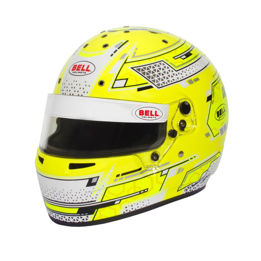 BELL RS7-K Stamina K2020 Go Kart Helmet +FREE Premium Bag - Yellow/White - Fast Racer