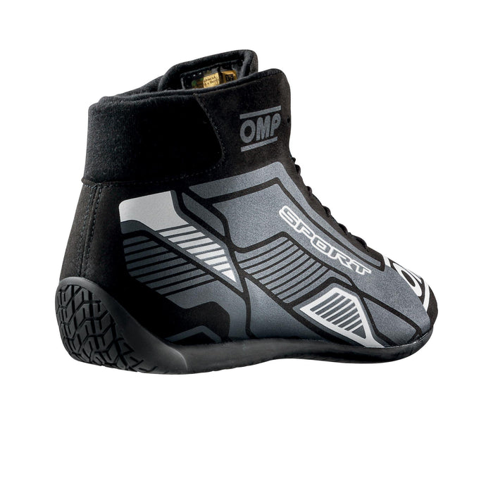 OMP SPORT Racing Shoes FIA - Black/White - Side External View - Fast Racer