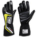 OMP First-Evo Fireproof Racing Gloves 2020 - Black/Yellow - Fast Racer
