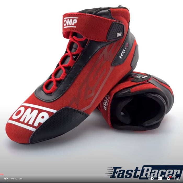 OMP KS-3 Karting Shoes - Red/Black - Fast Racer