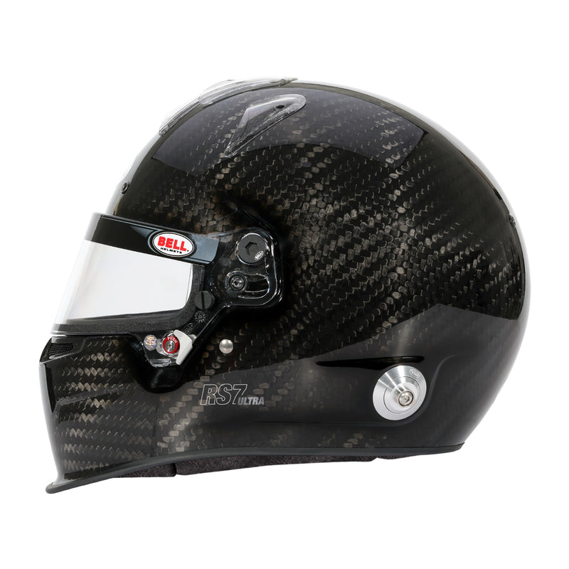 Left View of Bell RS7 ULTRA Racing Helmet with Duckbill Spoiler - Snell SA2025 and FIA8859-2024 at FAST RACER