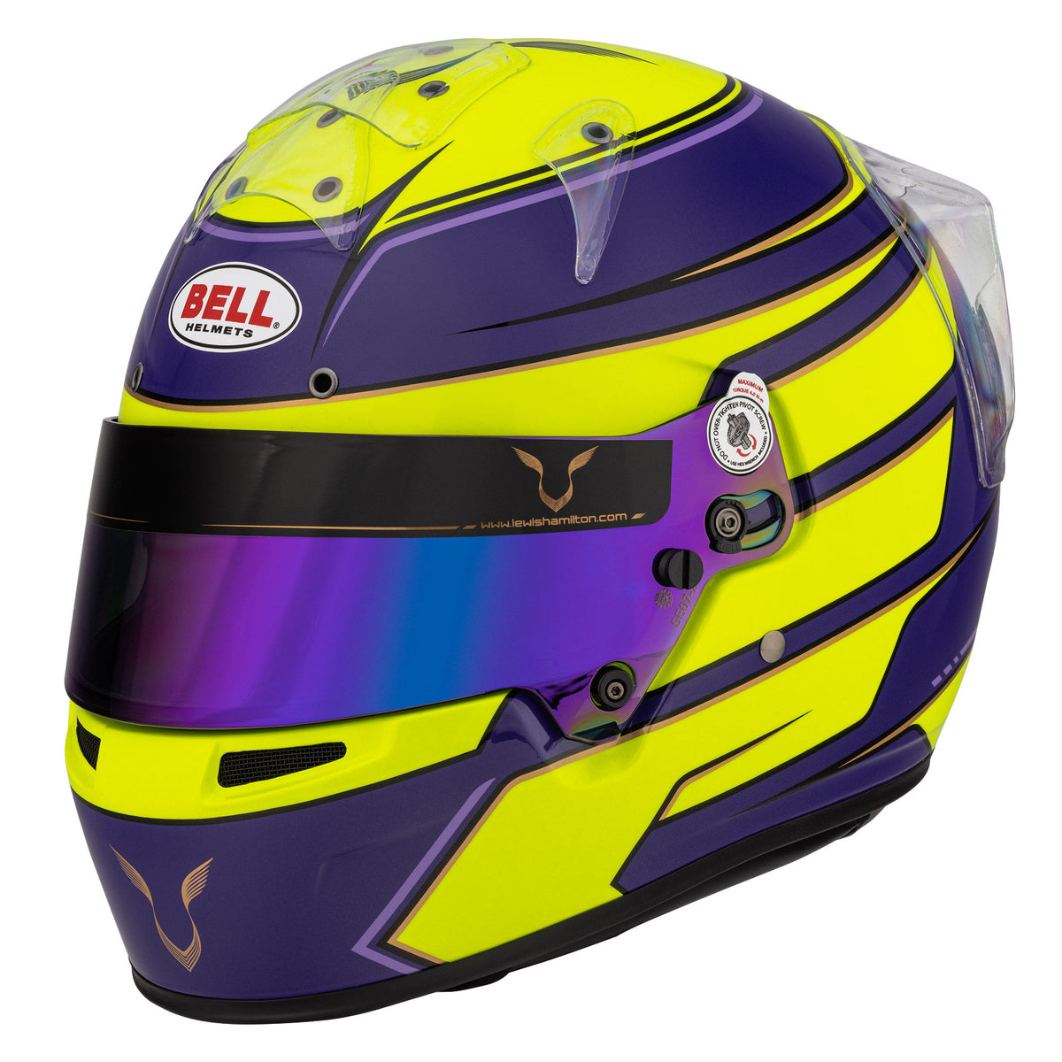 Bell KC7-CMR Kart Helmet Lewis Hamilton Yellow/Purple - Fast Racer ...