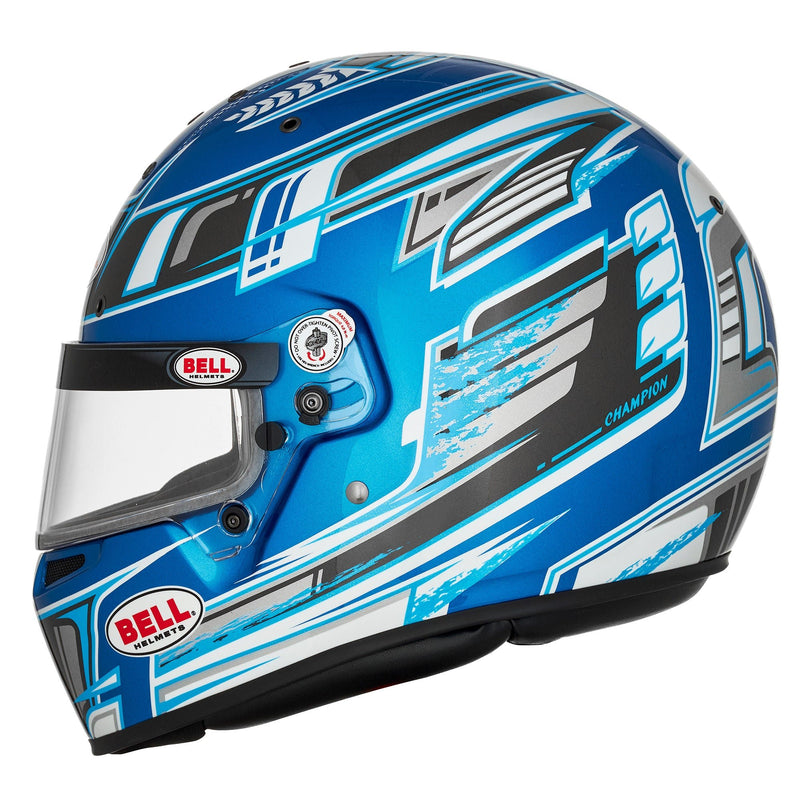 Bell KC7 - CMR Champion Anthracite/Blue Kart Helmet - FIA/Snell CMR / FREE GIFT - FAST RACER