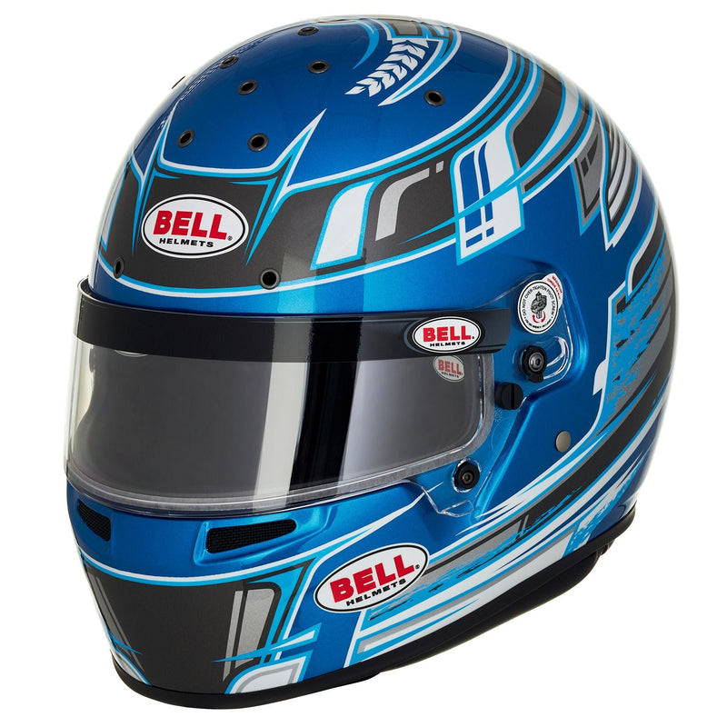 Bell KC7-CMR Champion Anthracite/Blue Kart Helmet - FIA/Snell CMR | Free GIFT, Champion Anthracite/Blue