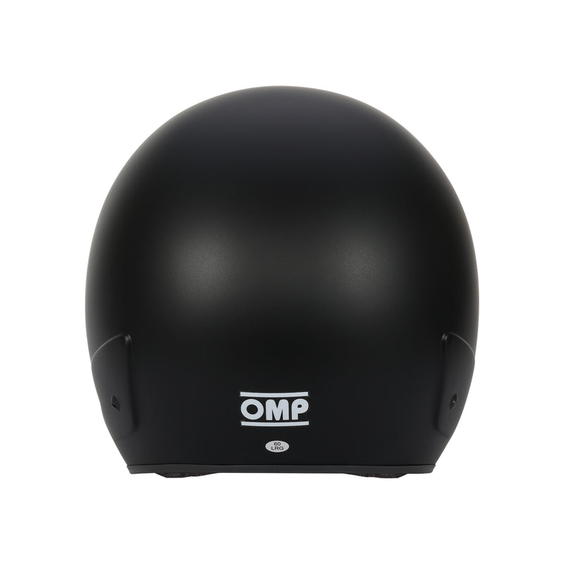 black motorcycle helmet back OMP GP-I Open-Face Racing Helmet - Snell SA2025, Snell SA2025 | Matte Black