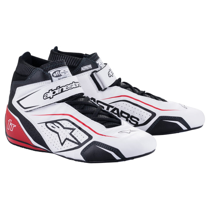 Alpinestars Tech-1 T V3 Racing Shoes SFI - White/Black/Red - Fast Racer