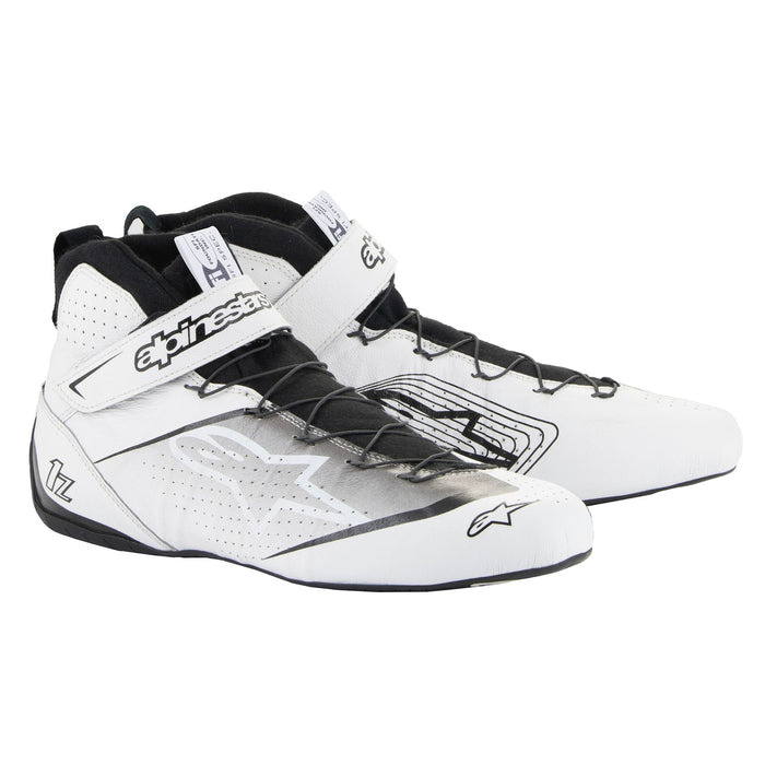 Alpinestars Tech-1 Z V3 Racing Shoes SFI - White/Black - Pair - Fast Racer