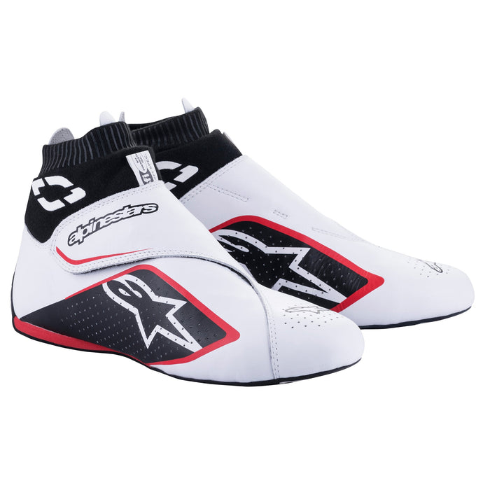 Alpinestars Supermono V2 US Racing Shoes SFI - White/Black/Red - Pair - Fast Racer