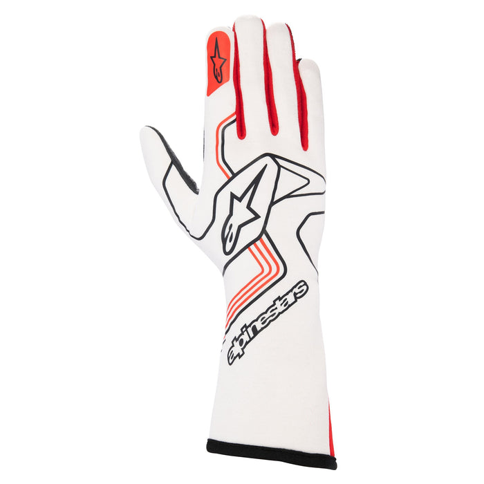 Alpinestars Tech-1 Race V3 FIA Approved Racing Glove - Ext - White/Black/Red - Fast-Racer