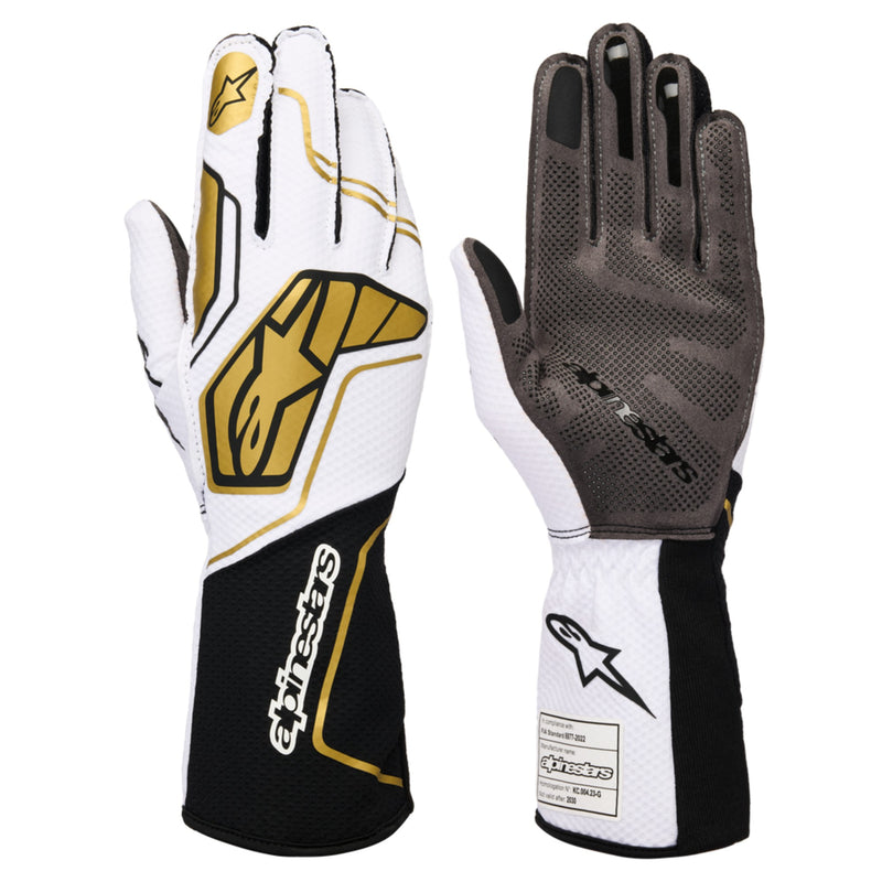alpinestars handschuhe kart Alpinestars Tech-1 KX V4 Kart Gloves, White/Black/Gold