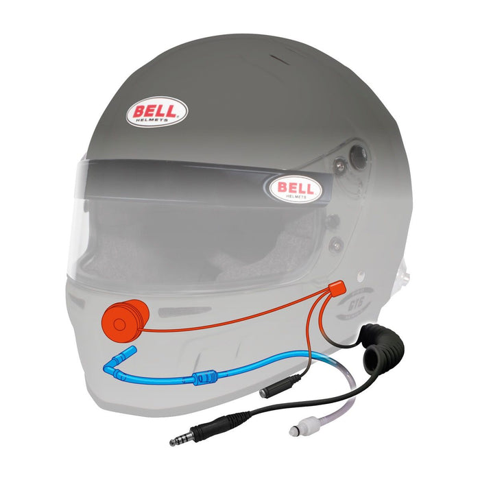 Bell GT6 RD-4C Composite Racing Helmet With Radio, Drinking Tube, 4-Pin IMSA connector with a Coil Cord +Free Fleece Bag - Fast Racer