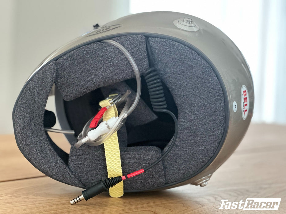 Bell GT6 RD-4C/EC Composite Racing Helmet With Radio, Ear Cups With Speakers, Drinking Tube, 4-Pin IMSA connector with a Coil Cord +Free Fleece Bag - Fast Racer