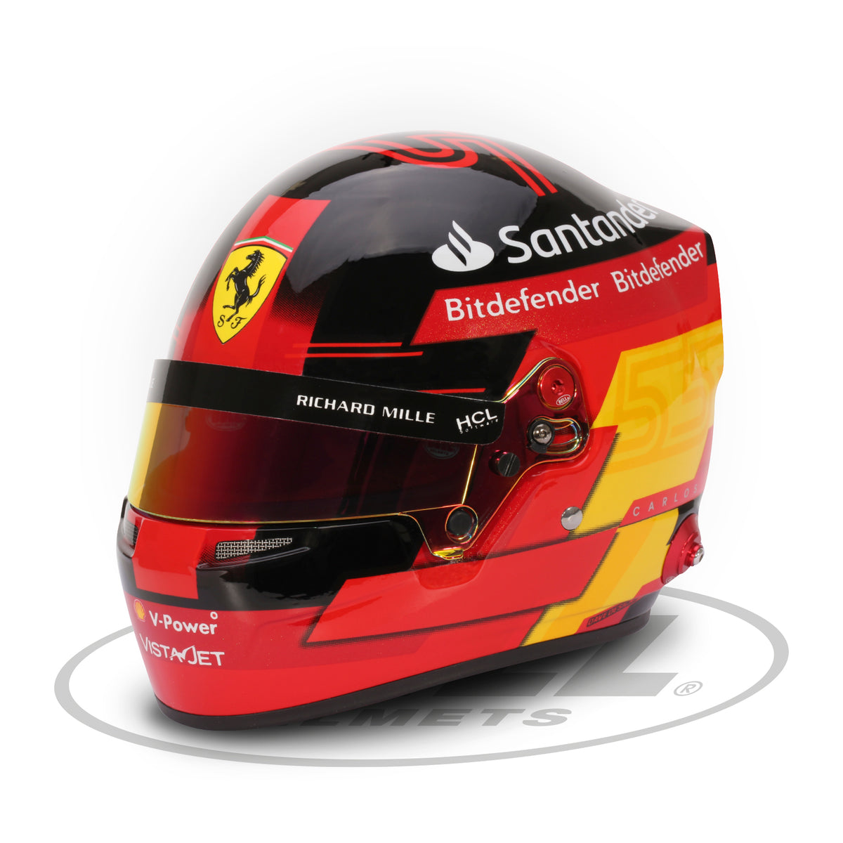 Bell 12 Scale F1 Mini Helmet Carlos Sainz 2023 Ferrari Fast Racer
