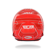 Top view of Esteban Ocon’s red 2026 F1 Bell mini helmet featuring the number 31, Haas, and Toyota Gazoo Racing graphics - Fast Racer