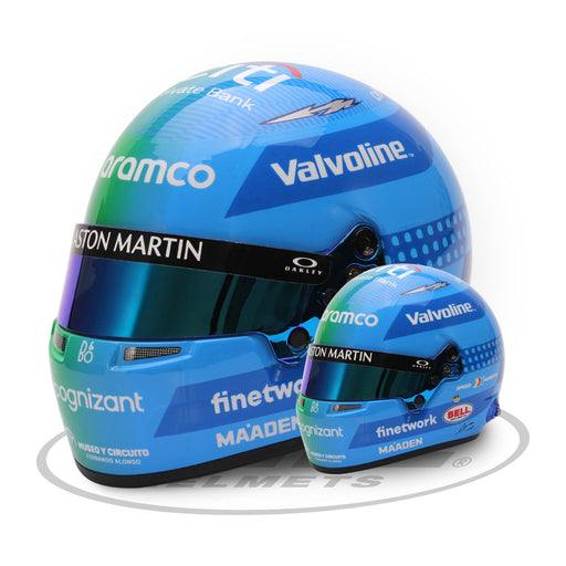Fernando Alonso 2024 Season F1 Las Vegas GP Mini Helmet & Display Case Bundle - FAST RACER
