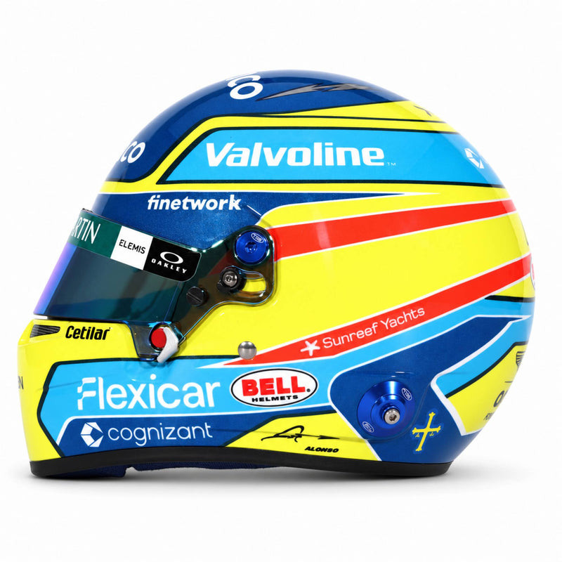 Fernando Alonso 2026 Season F1 Mini Helmet & Display Case Bundle - FAST RACER