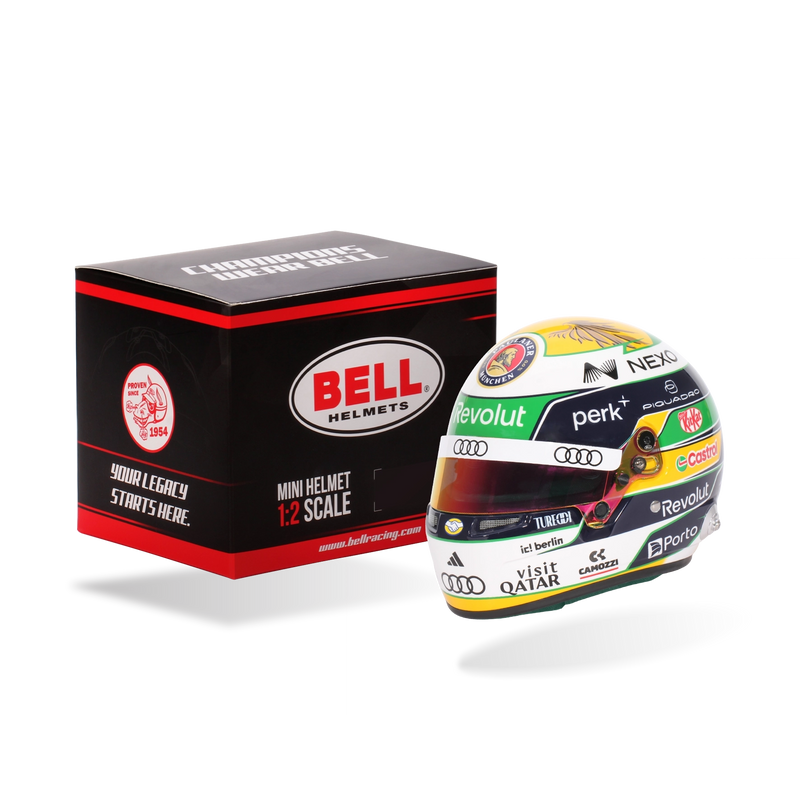Gabriel Bortoleto 2026 F1 Bell mini helmet shown for scale comparison - Fast Racer