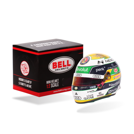 Gabriel Bortoleto 2026 F1 Bell mini helmet shown for scale comparison - Fast Racer