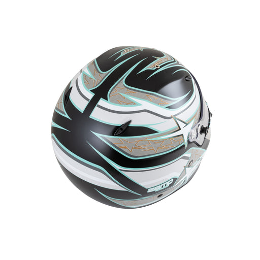 Zamp ZR-72 Graphic FIA 8859-2015 & Snell SA2020 Racing Helmet  - Black/Gray - Rear - Fast Racer