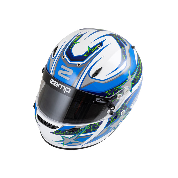 Zamp ZR-72 Graphic FIA 8859-2015 & Snell SA2020 Racing Helmet - Blue/White - Top - Fast Racer