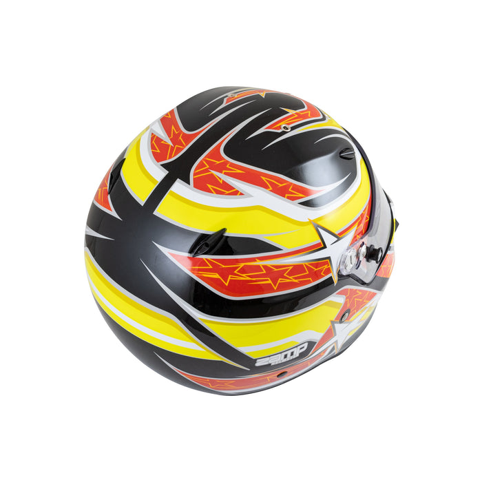 Zamp ZR-72 Graphic FIA 8859-2015 & Snell SA2020 Racing Helmet - Black/Orange/Yellow - Rear - Fast Racer