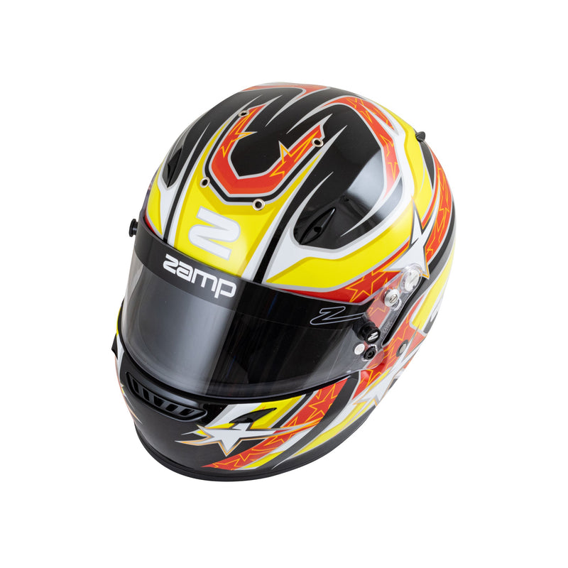 Zamp ZR-72 Graphic Helmet (SA2020) Gloss Black/Yellow/Orange / M