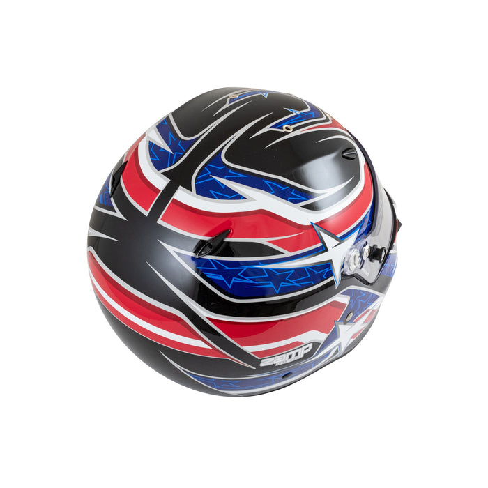 Zamp ZR-72 Graphic FIA 8859-2015 & Snell SA2020 Racing Helmet - Black/Blue/Red - Rear - Fast Racer
