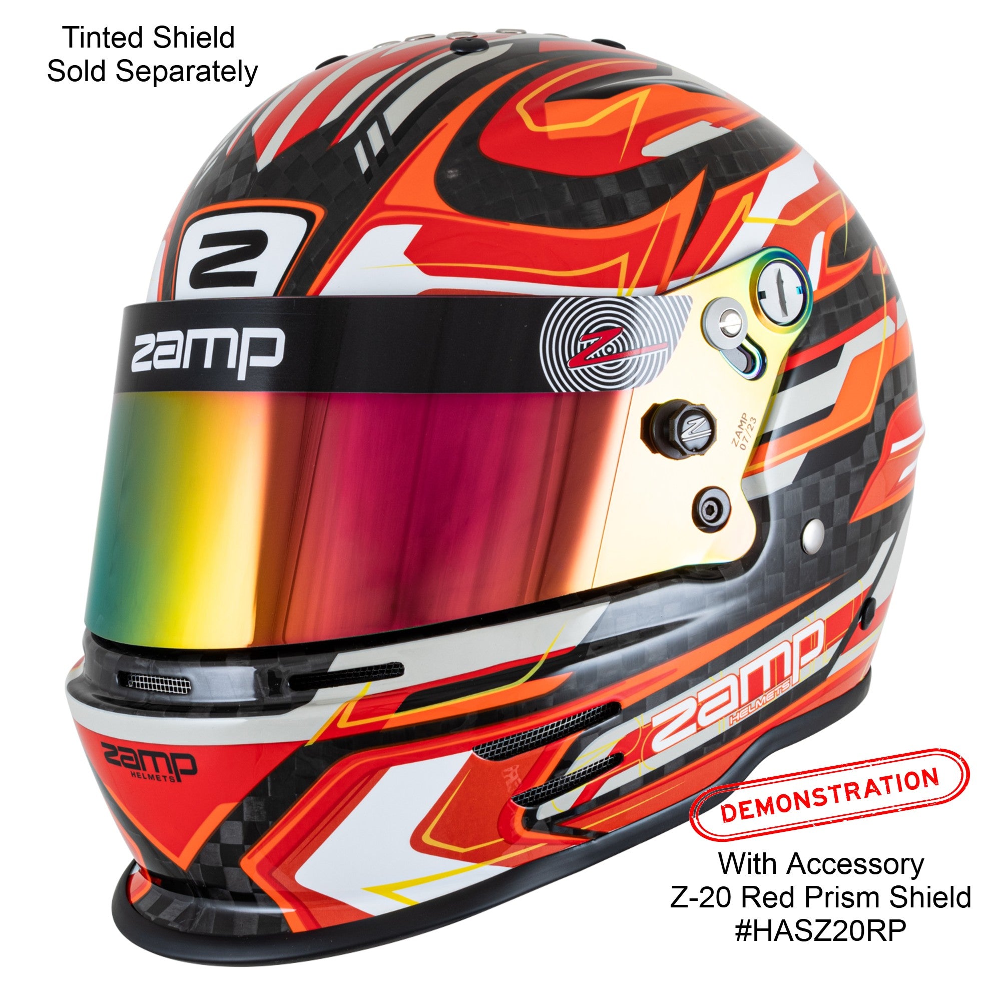 Zamp RZ-48Y Carbon Graphics Youth Racing Helmet FIA/Snell CMR - SFI 24. ...