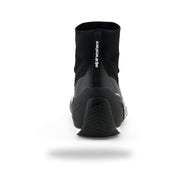 Alpinestars Supertech K karting shoe in Black/White, rear view of heel counter and branded pull tab