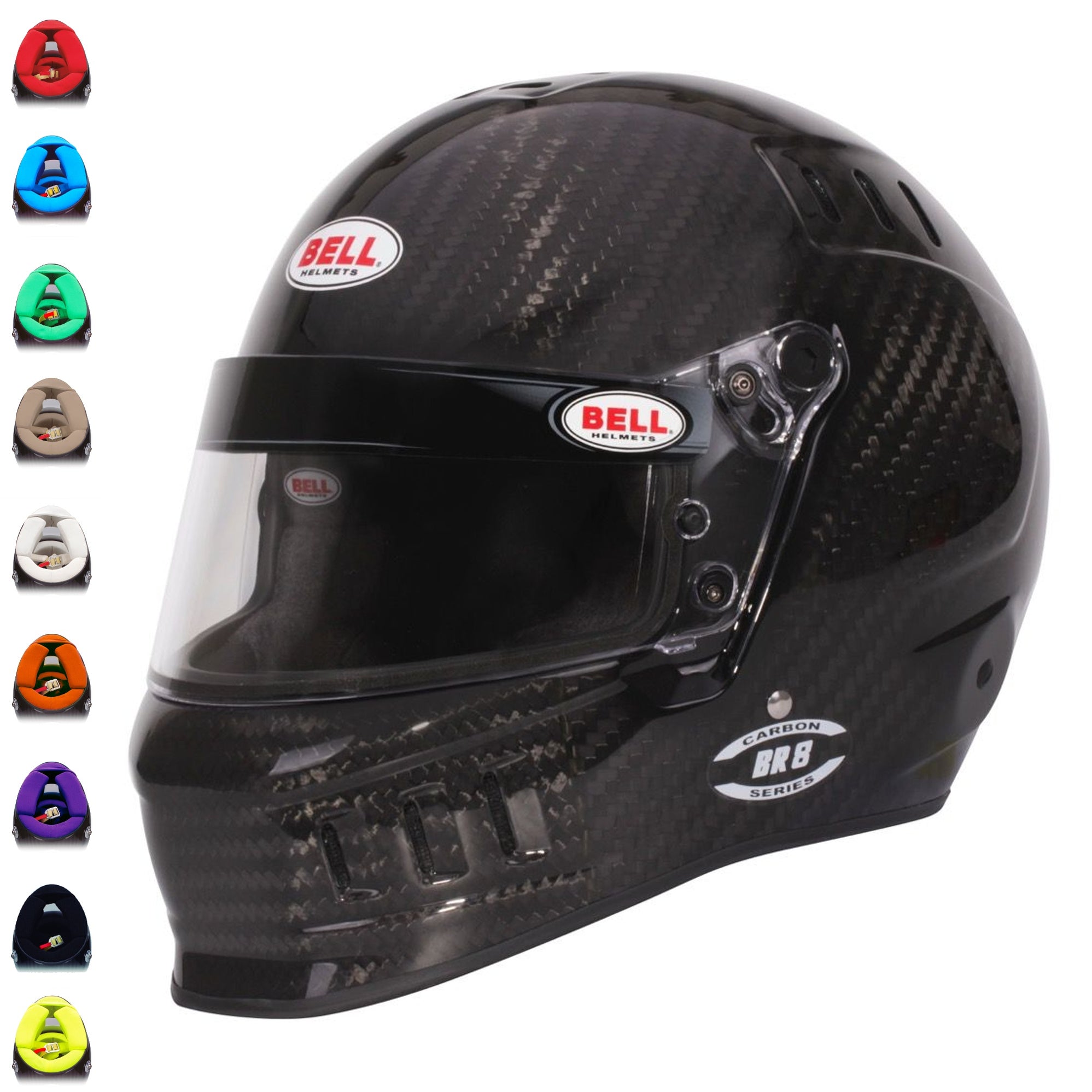 Bell Carbon Fiber Helmets W/ Custom Interior Lining Colors, Fast Racer ...