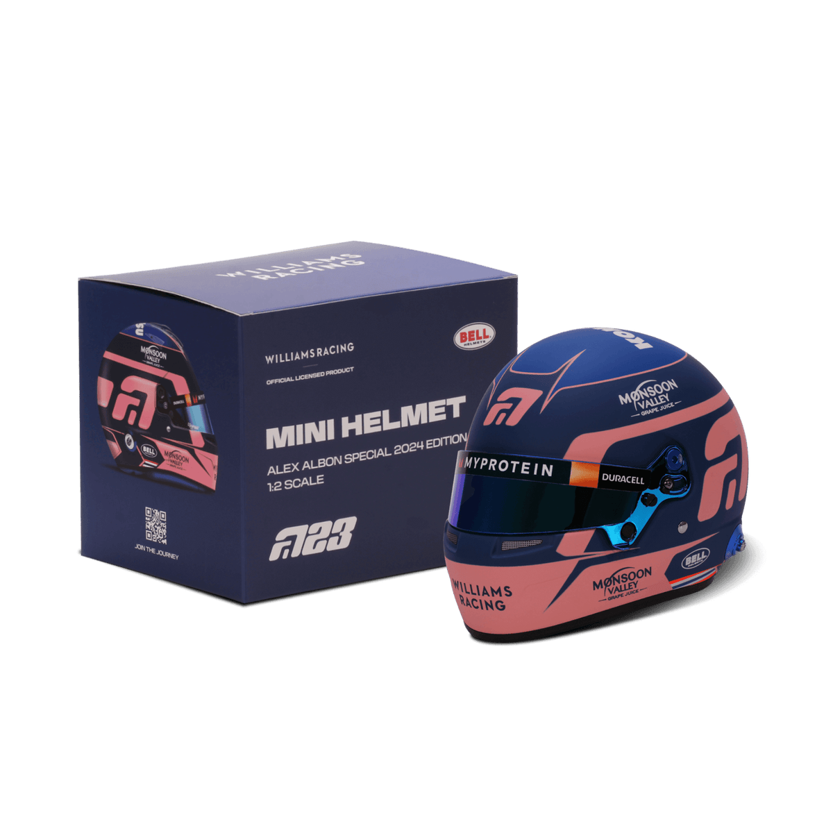 Bell 1:2 Scale F1 Mini Helmet Alex Albon 2024 Williams Formula 1