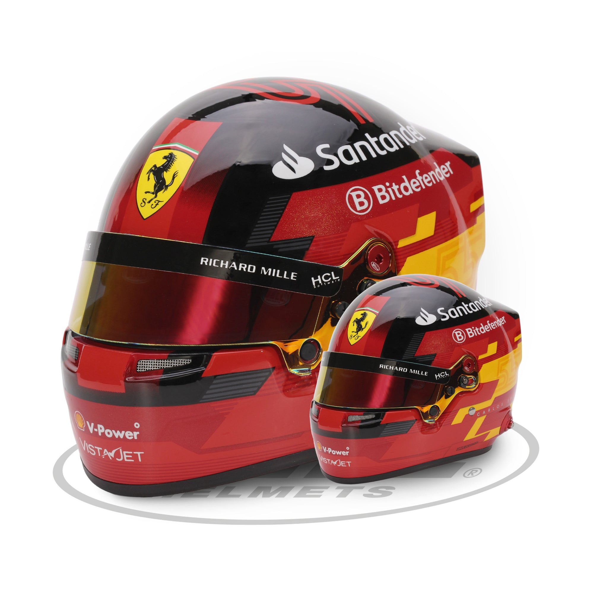 Bell 12 Scale F1 Mini Helmet Carlos Sainz 2024 Ferrari Fast Racer