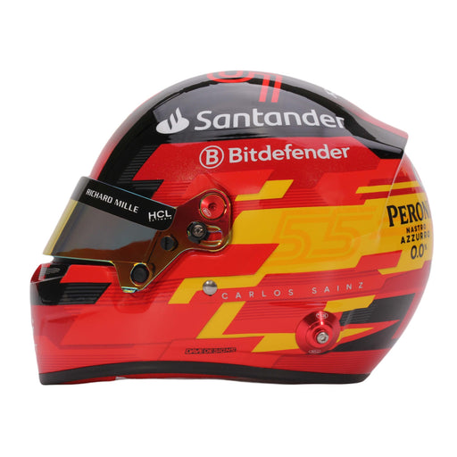 Bell 1:2 Scale Mini Helmet Carlos Sainz 2024 Ferrari - Left - Fast Racer