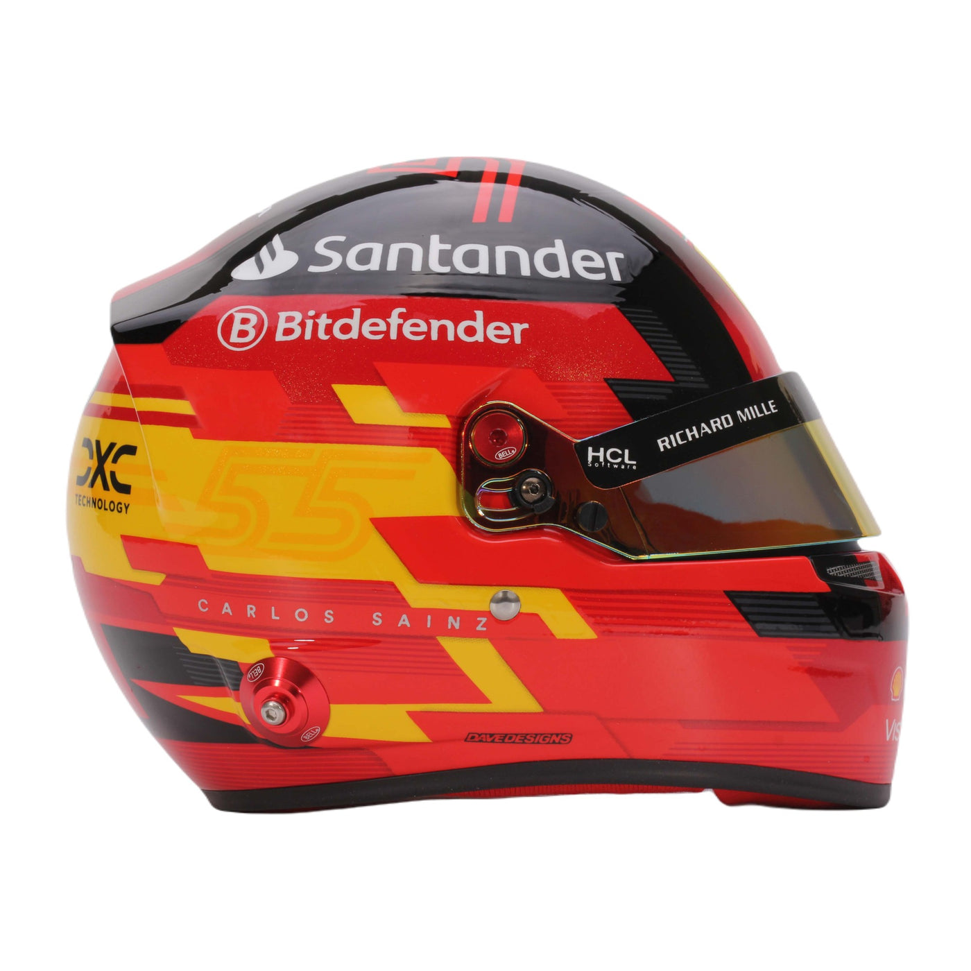 Bell 12 Scale F1 Mini Helmet Carlos Sainz 2024 Ferrari Fast Racer