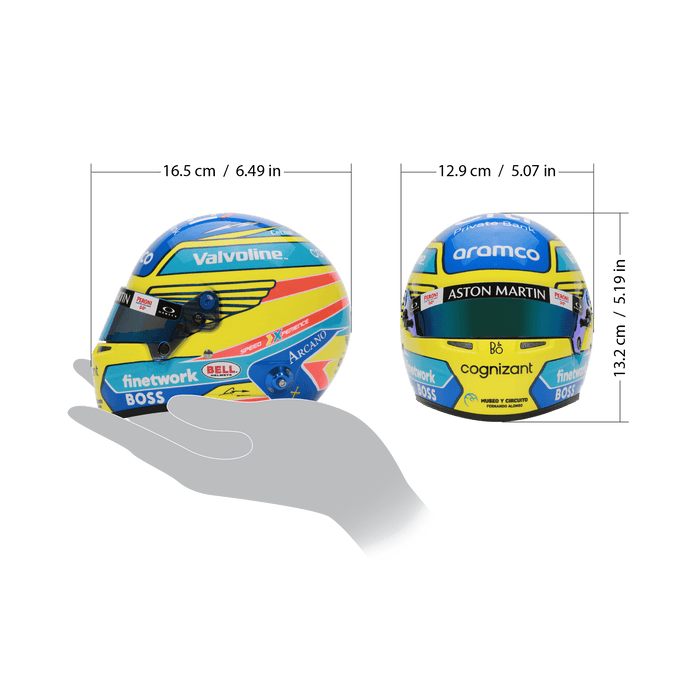 Bell 1:2 Scale F1 Mini Helmet Fernando Alonso 2024 Aston Martin - FAST RACER
