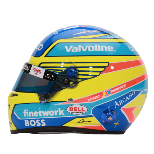 Bell 1:2 Scale F1 Mini Helmet Fernando Alonso 2024 Aston Martin - Left View - Fast Racer