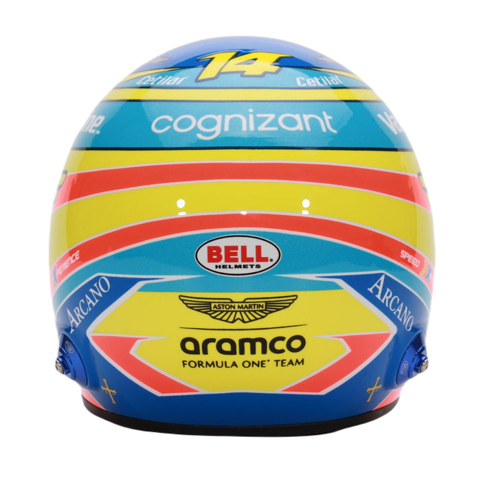 Bell 1:2 Scale F1 Mini Helmet Fernando Alonso 2024 Aston Martin - Rear - Fast Racer