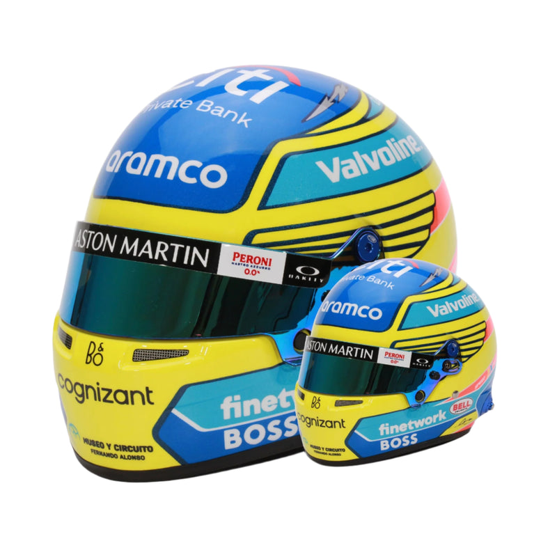 Bell 1:2 Scale F1 Mini Helmet Fernando Alonso 2024 Aston Martin - FAST RACER