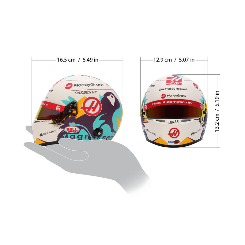 Bell 1:2 Scale Mini Helmet Kevin Magnussen 2024 Haas F1 Team - FAST RACER