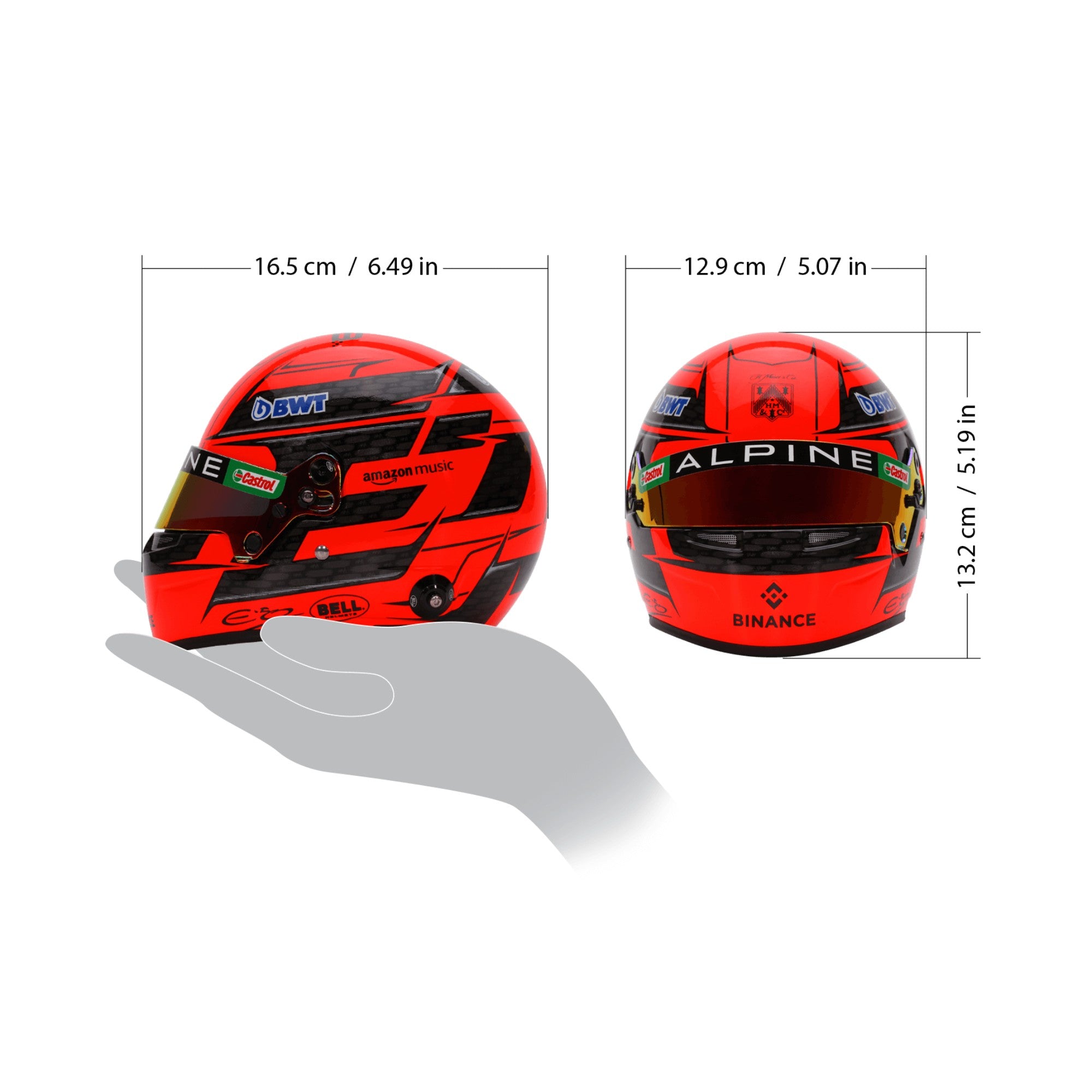 Bell 1:2 Scale F1 Mini Helmet Esteban Ocon 2024 Alpine Formula 1