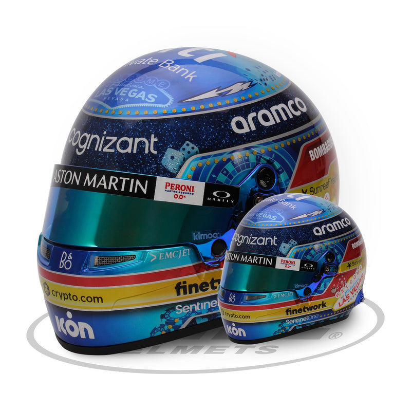 Bell Collectable 1:2 Scale Mini Helmet Fernando Alonso 2023 Aston Martin Las Vegas GP - FAST RACER