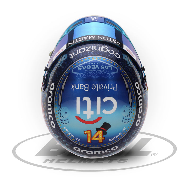 Fernando Alonso Mini Casque 2024 Grand Prix de Las Vegas - Réplique à l