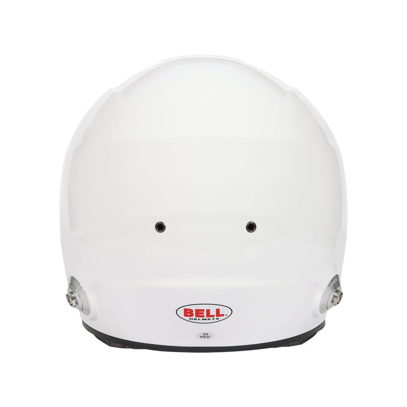 Rear view of the Bell GT6 PRO Racing Helmet - Snell SA2025 / FIA8859 in White color at FAST RACER