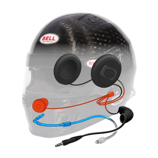 bell gt6 rd 4c ec carbon racing helmet with radio ear cups speakers drinking tube connector with a coil cord fast racer 