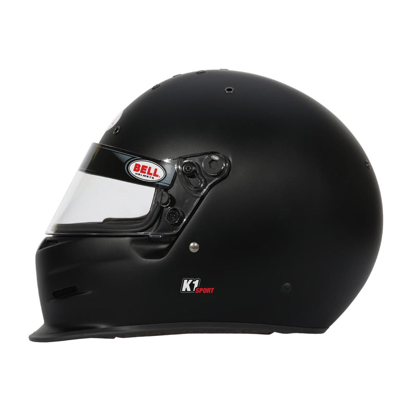 Full left view of the Bell K1 SPORT Multi - Use Kart / Auto Racing Helmet - Snell SA2025 in Black color at FAST RACER