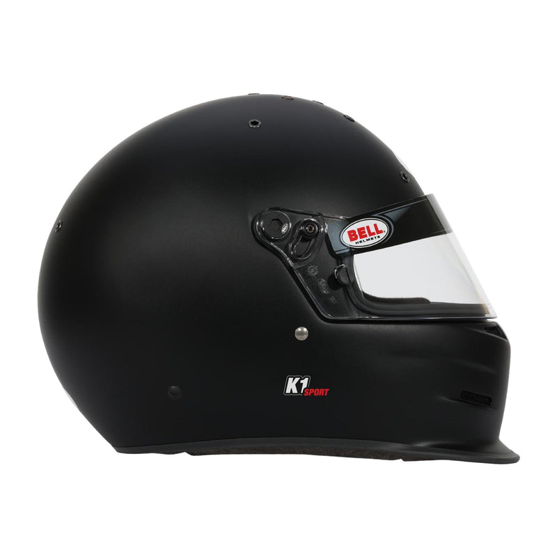 Full right view of the Bell K1 SPORT Multi - Use Kart / Auto Racing Helmet - Snell SA2025 in Black color at FAST RACER