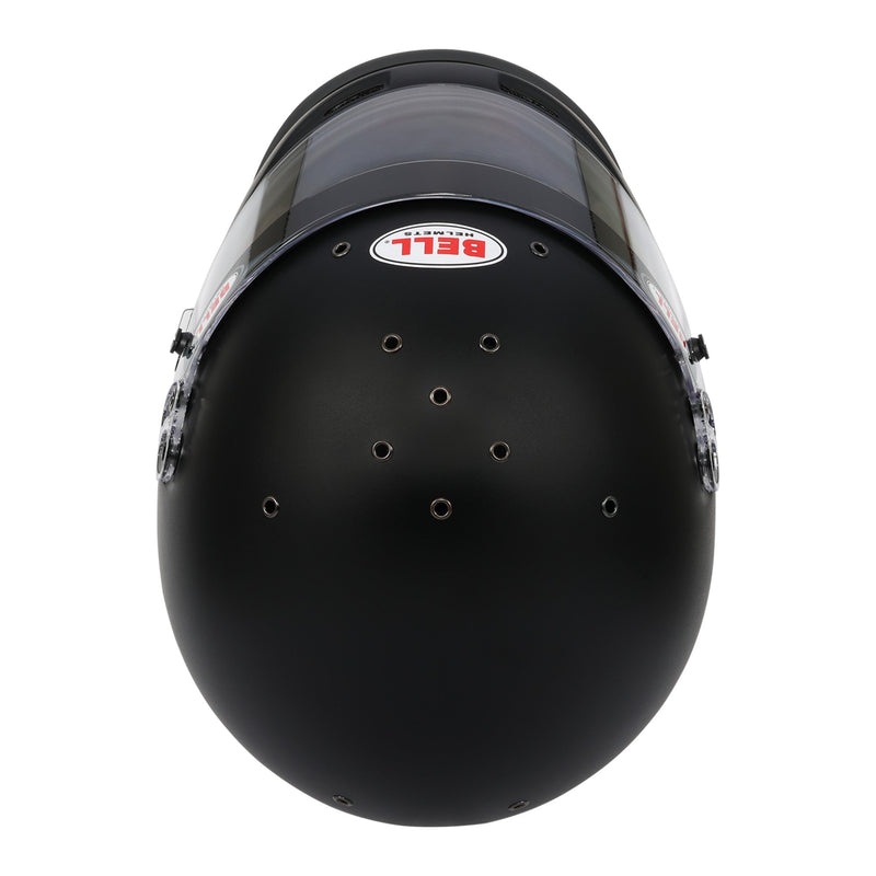 Top view of the Bell K1 SPORT Multi - Use Kart / Auto Racing Helmet - Snell SA2025 in Black color at FAST RACER