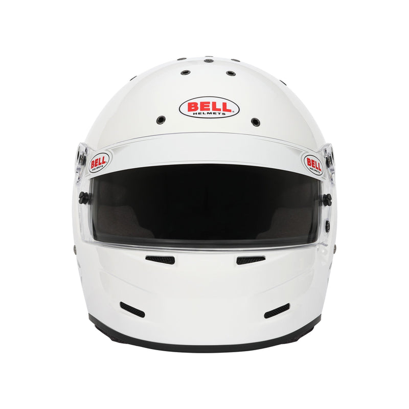 Front view of the Bell M8 SPORT Multi - Purpose Racing Helmet - Snell SA2025 in White color at FAST RACER